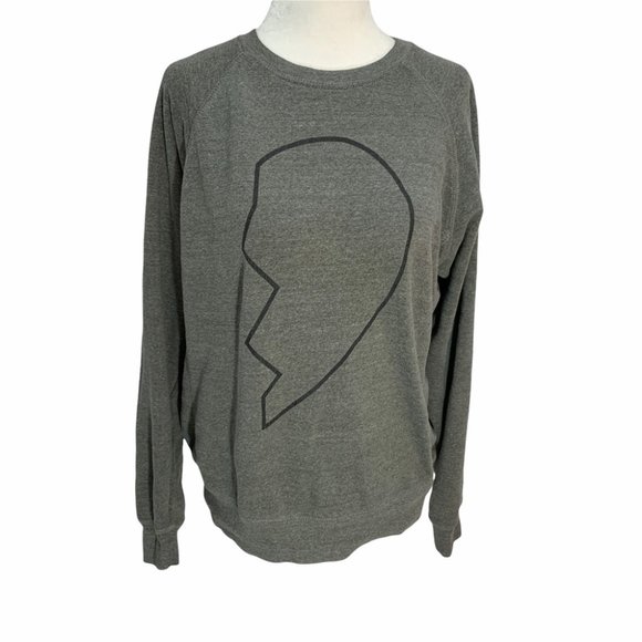 Brunette - BITNB Grey Angel Wing Cree Neck Sweatshirt Grey M - Picture 3 of 9